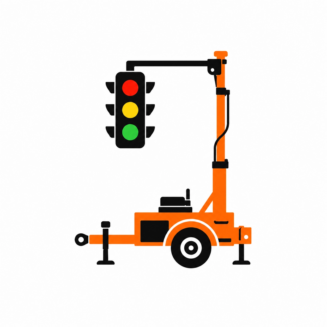 Portable traffic signal mounted on a trailer