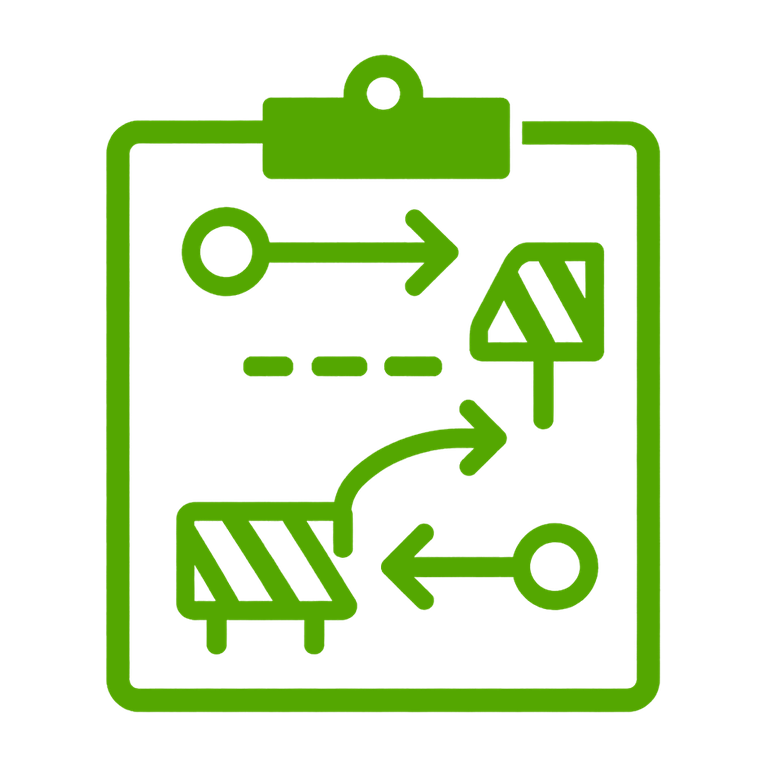 Custom traffic control plan icon for safe work zone planning